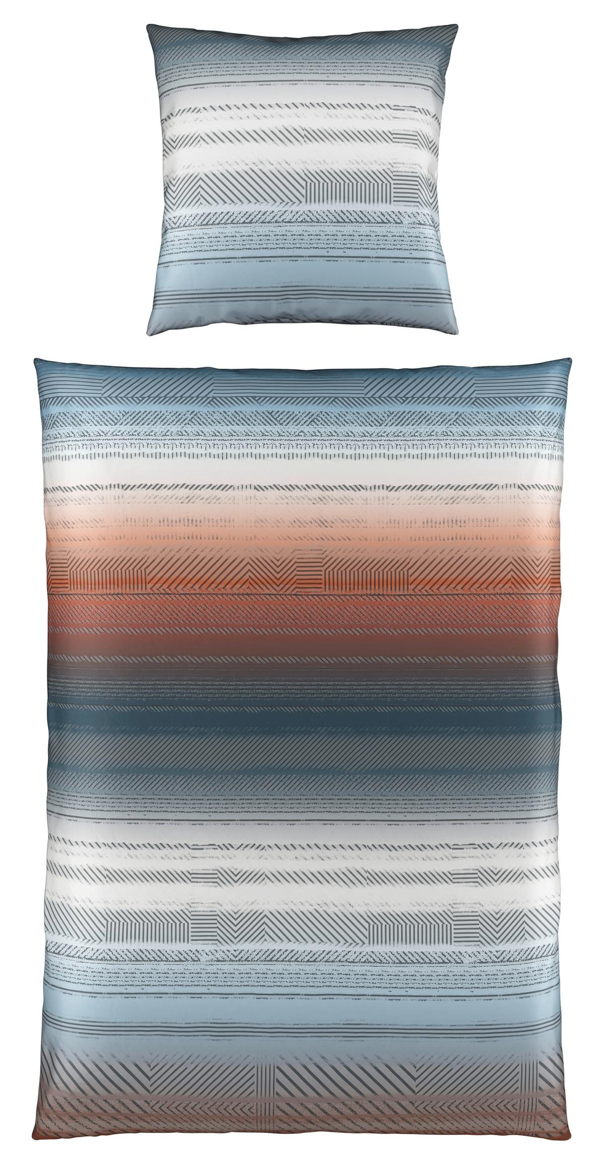 Bettwäsche Bruno XL ca. 155x200cm - Blau/Petrol, MODERN, Textil (155/220cm) - Premium Living