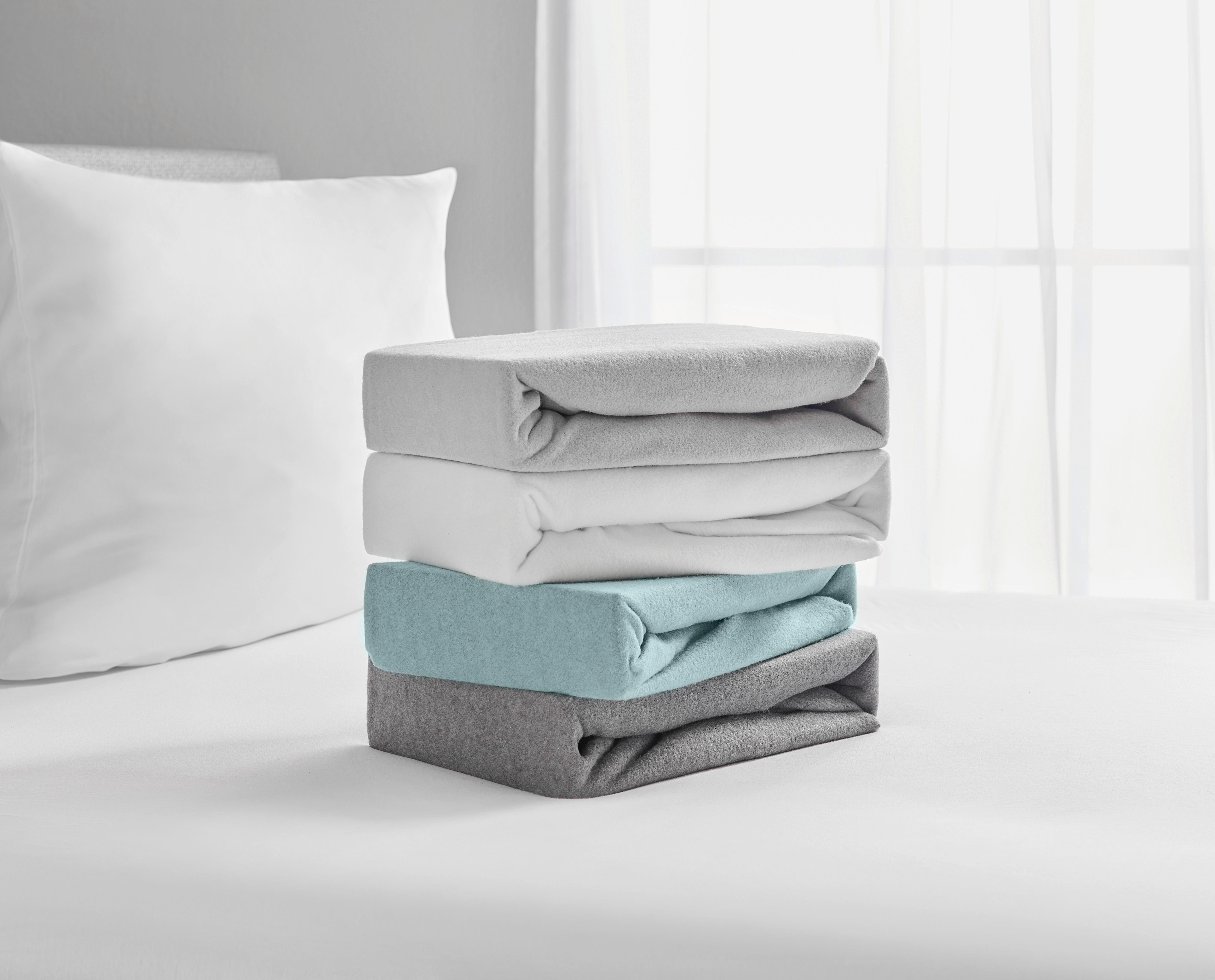 Gumis Lepedő Flauschi - ezüst/jadezöld, textil (180/200cm) - Modern Living