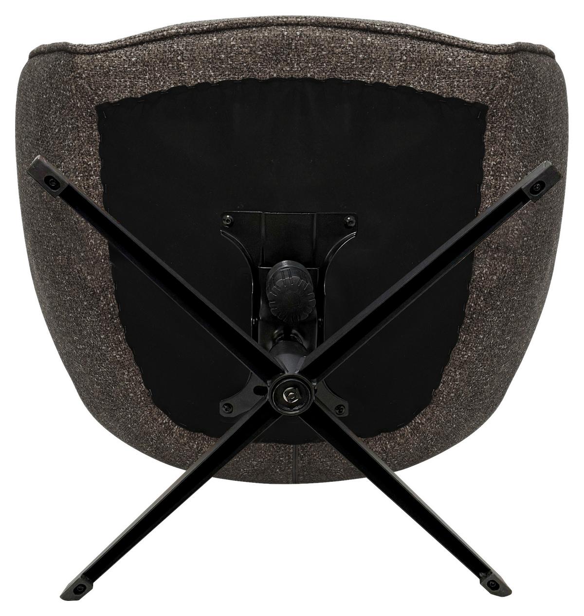 Sessel Flavio Graubraun - Graubraun/Schwarz, MODERN, Textil/Metall (74/98/83cm) - Mömax