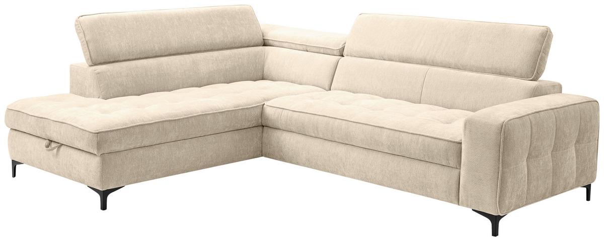 Kutna Garnitura Talia - bež/crna, Basics, tekstil/metal (203/70-90/251cm) - Modern Living