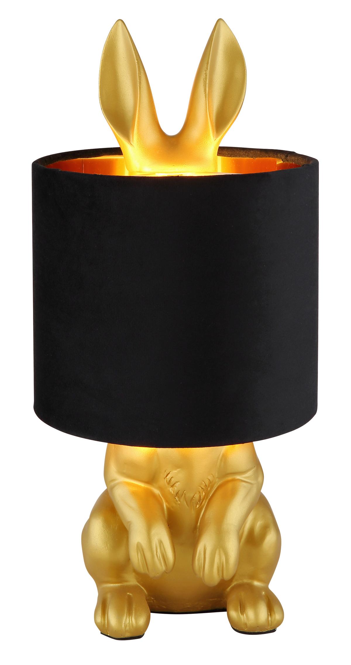 Stolna Svjetiljka Crno Zlatna Boja - zlatne boje/crna, Trend, tekstil/plastika (18/41cm)