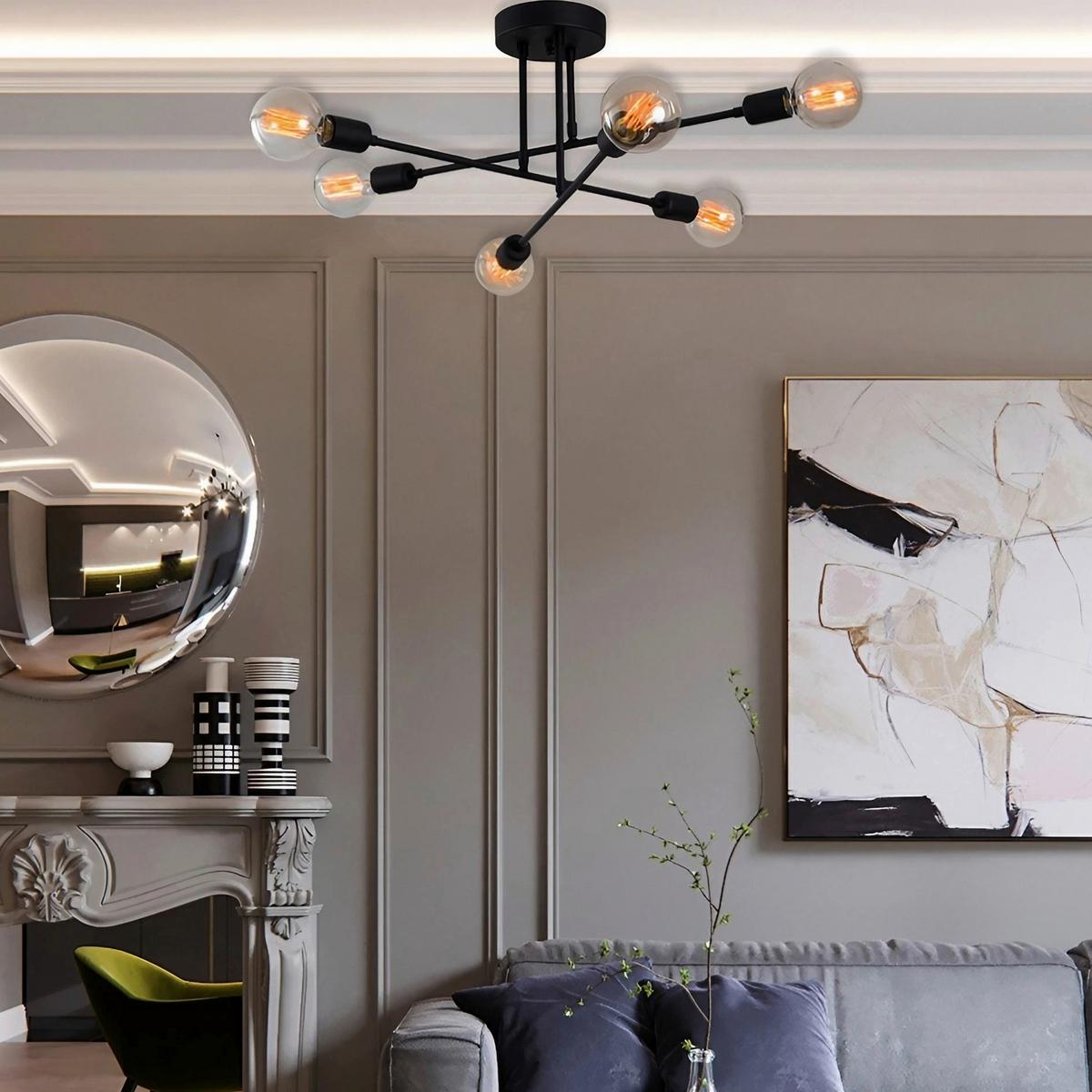 LAMPA WISZĄCA FLOWER - 174-AV - czarny, Design, metal (64/30cm) - P & B