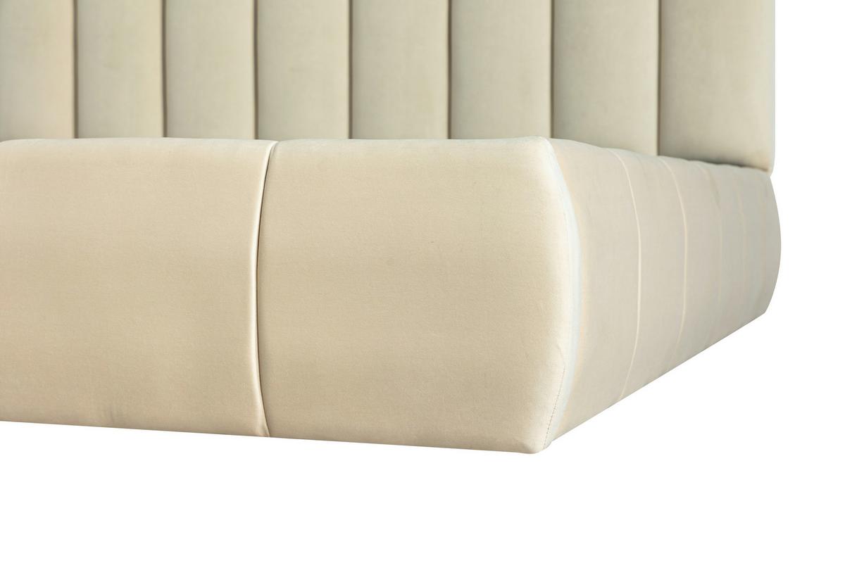 Oblazinjena Postelja Damast, Bež, 180x200cm - črna/bež, Design, kovina/umetna masa (195/110/223cm) - Livetastic