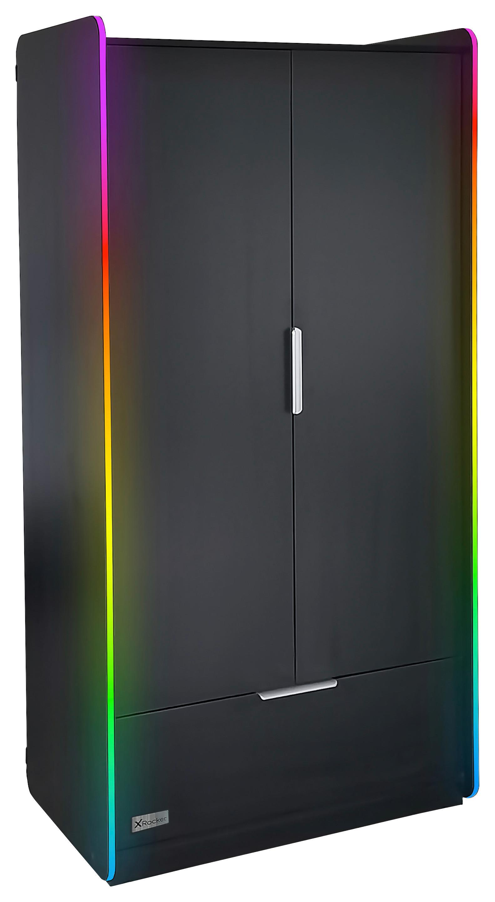 Kleiderschrank Electra ca. 95x190 cm Schwarz - Schwarz, MODERN, Holzwerkstoff/Metall (95/190/55cm) - X Rocker