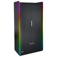 Kleiderschrank Electra ca. 95x190 cm Schwarz - Schwarz, MODERN, Holzwerkstoff/Metall (95/190/55cm) - X Rocker