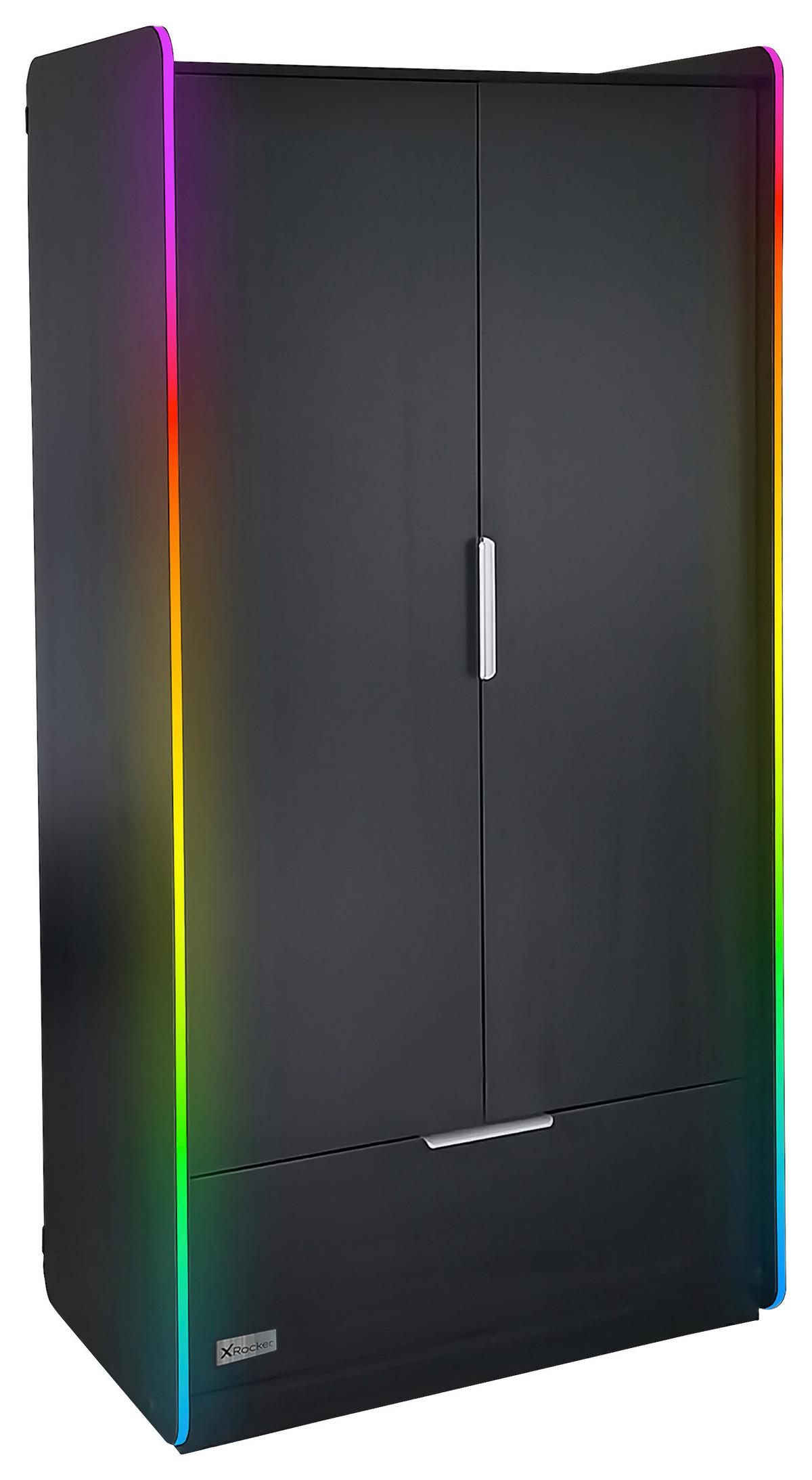 Kleiderschrank Electra ca. 95x190 cm Schwarz - Schwarz, MODERN, Holzwerkstoff/Metall (95/190/55cm) - X Rocker