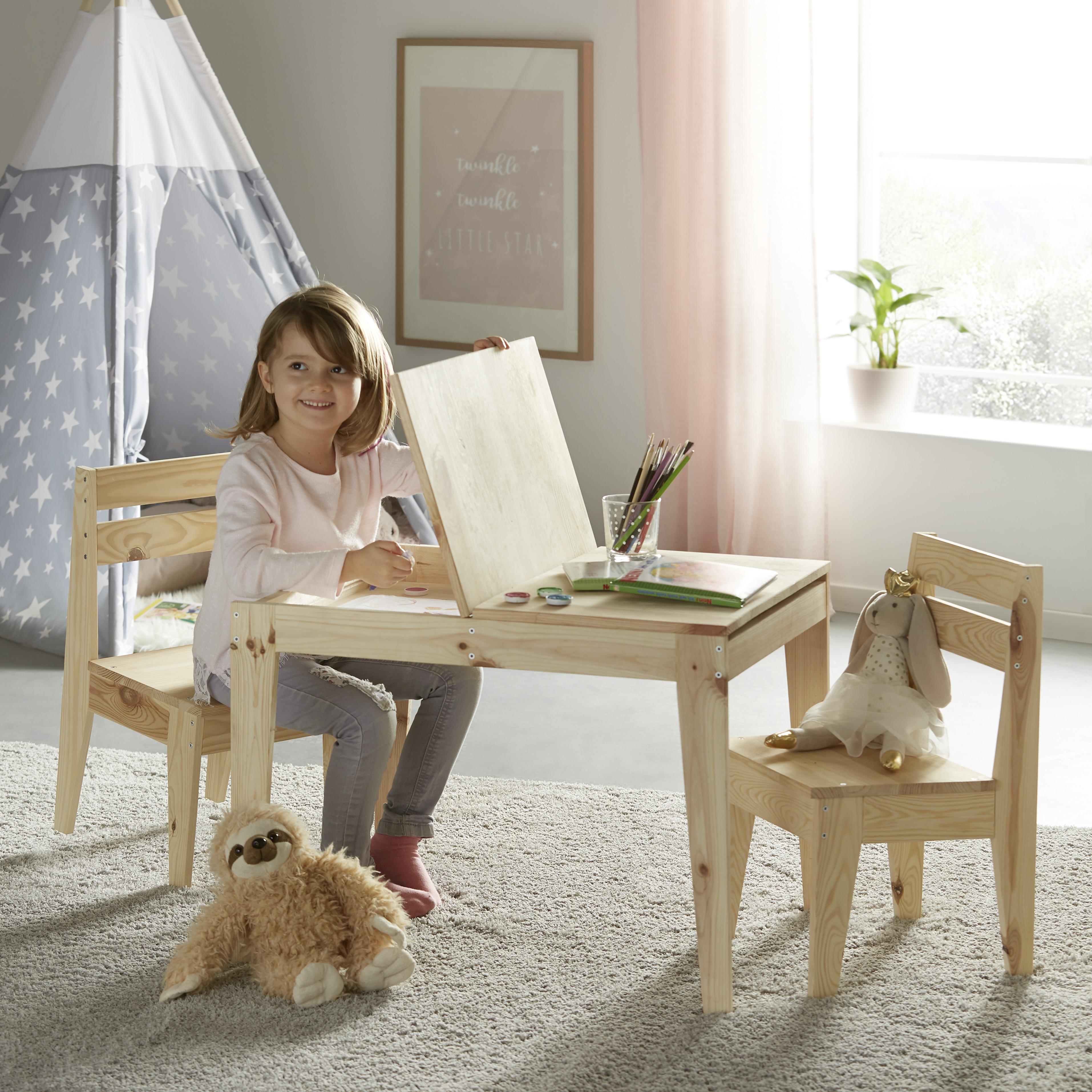 Kindersitzgruppe aus Kiefer Massiv - Kieferfarben, KONVENTIONELL, Holz (65/50/50cm) - Mömax