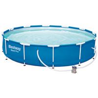 Medence Merevfalú Patric - kék/fehér, műanyag/fém (366/76cm) - Bestway