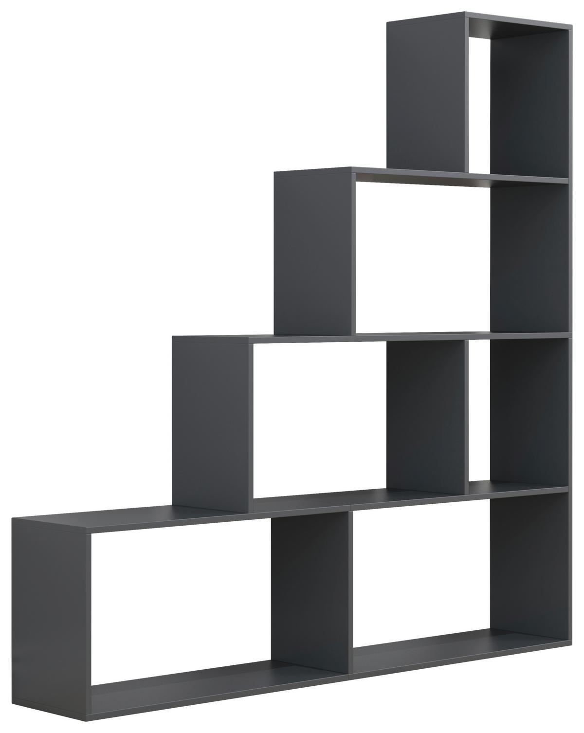 Regal Dubila L, Antracit - antracit, Basics, leseni material (155/163/29cm) - MID.YOU