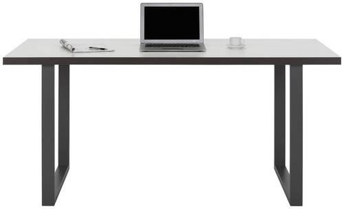 Schreibtisch in Grau/Weiss - Weiss/Grau, Modern, Holzwerkstoff/Metall (160/74,1/75cm) - Mömax