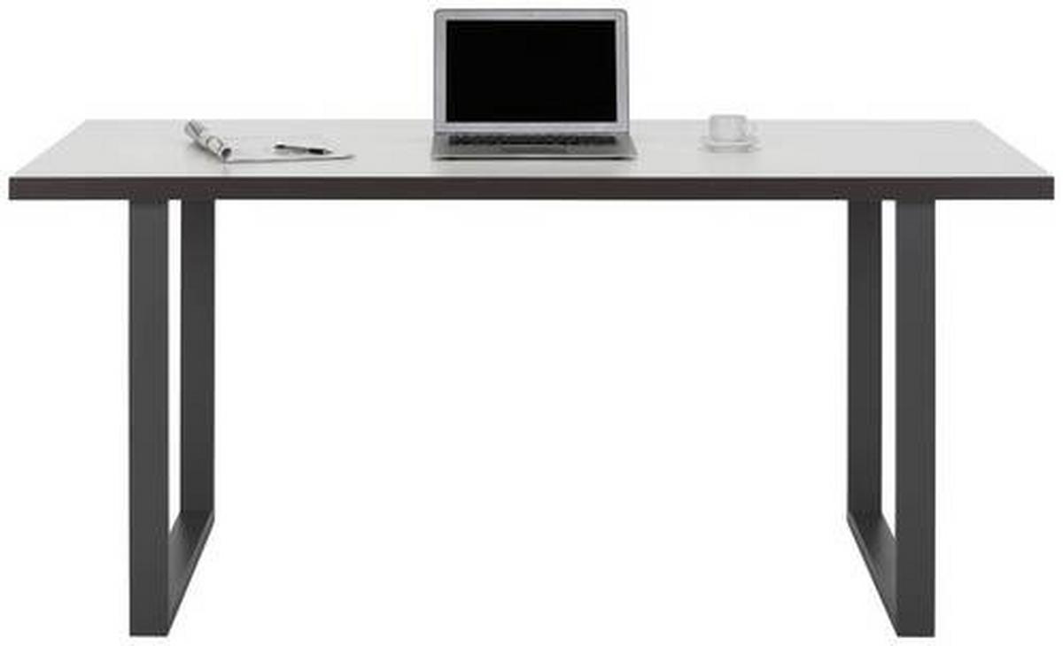 Schreibtisch in Grau/Weiss - Weiss/Grau, Modern, Holzwerkstoff/Metall (160/74,1/75cm) - Mömax