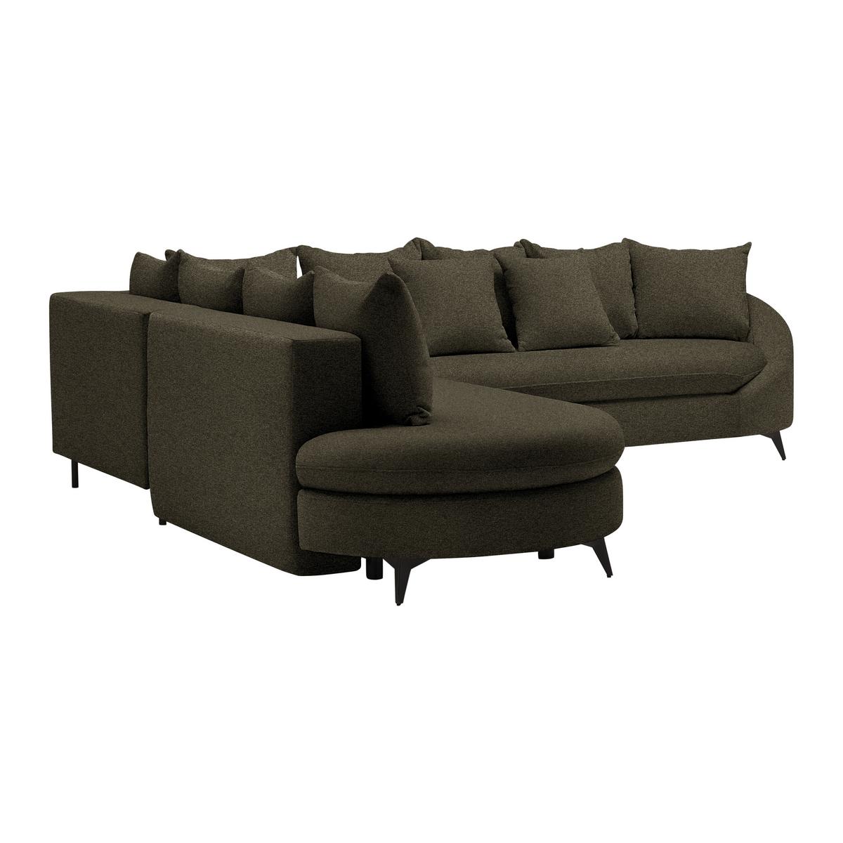 Ecksofa Axel Dunkelgrün - Dunkelgrün/Schwarz, MODERN, Textil/Metall (250/87/291cm) - Mömax