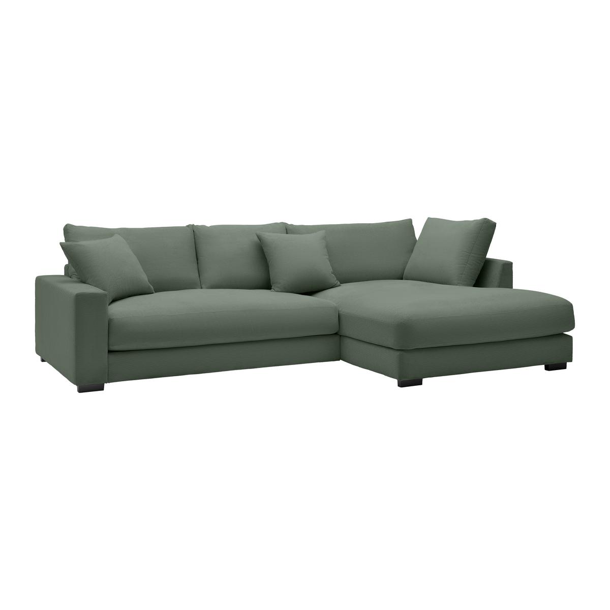 Ecksofa Pedro Hellgrün - Schwarz/Hellgrün, MODERN, Kunststoff/Textil (300/190cm) - Mömax