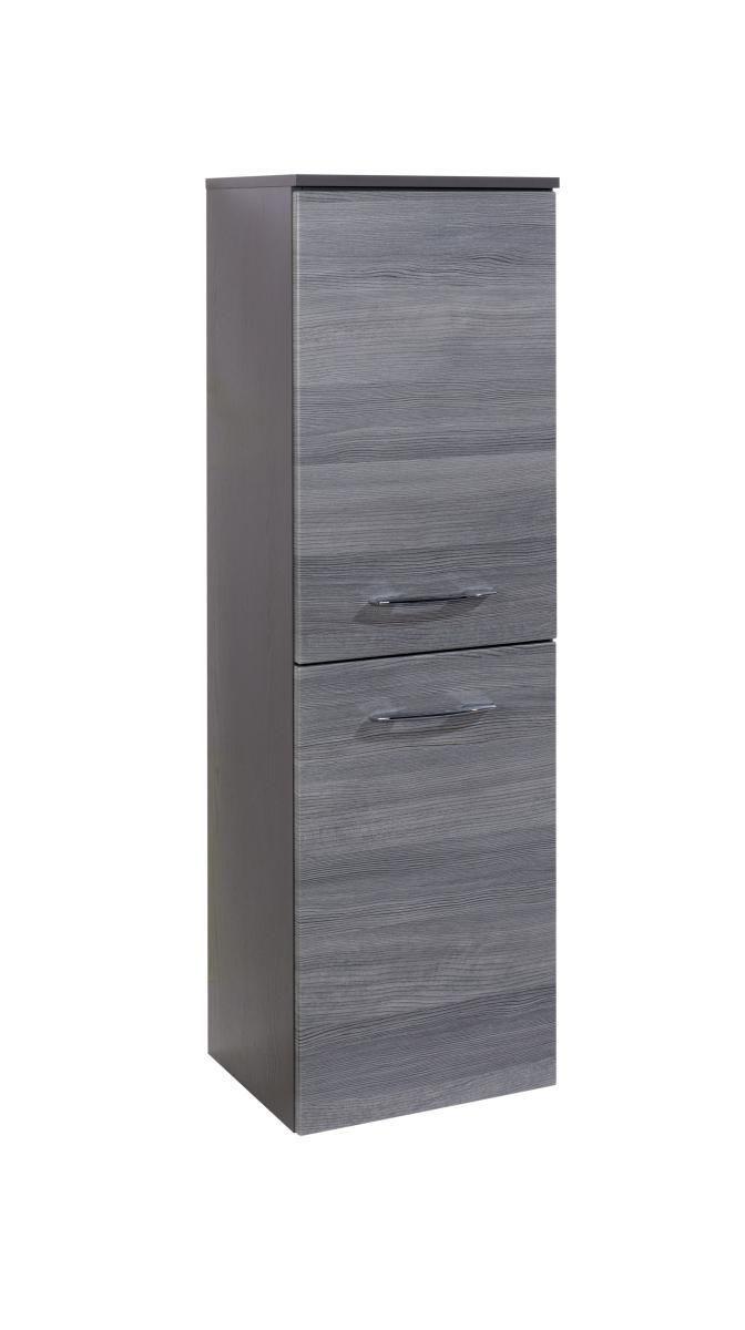 Midiszekrény Florida - grafitszürke/ezüst, Modern, faalapú anyag/fém (40/130/35cm) - Premium Living