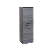 Midischrank Florida in Graphitfarben - Eichefarben/Silberfarben, MODERN, Holzwerkstoff/Metall (40/130/35cm) - Premium Living