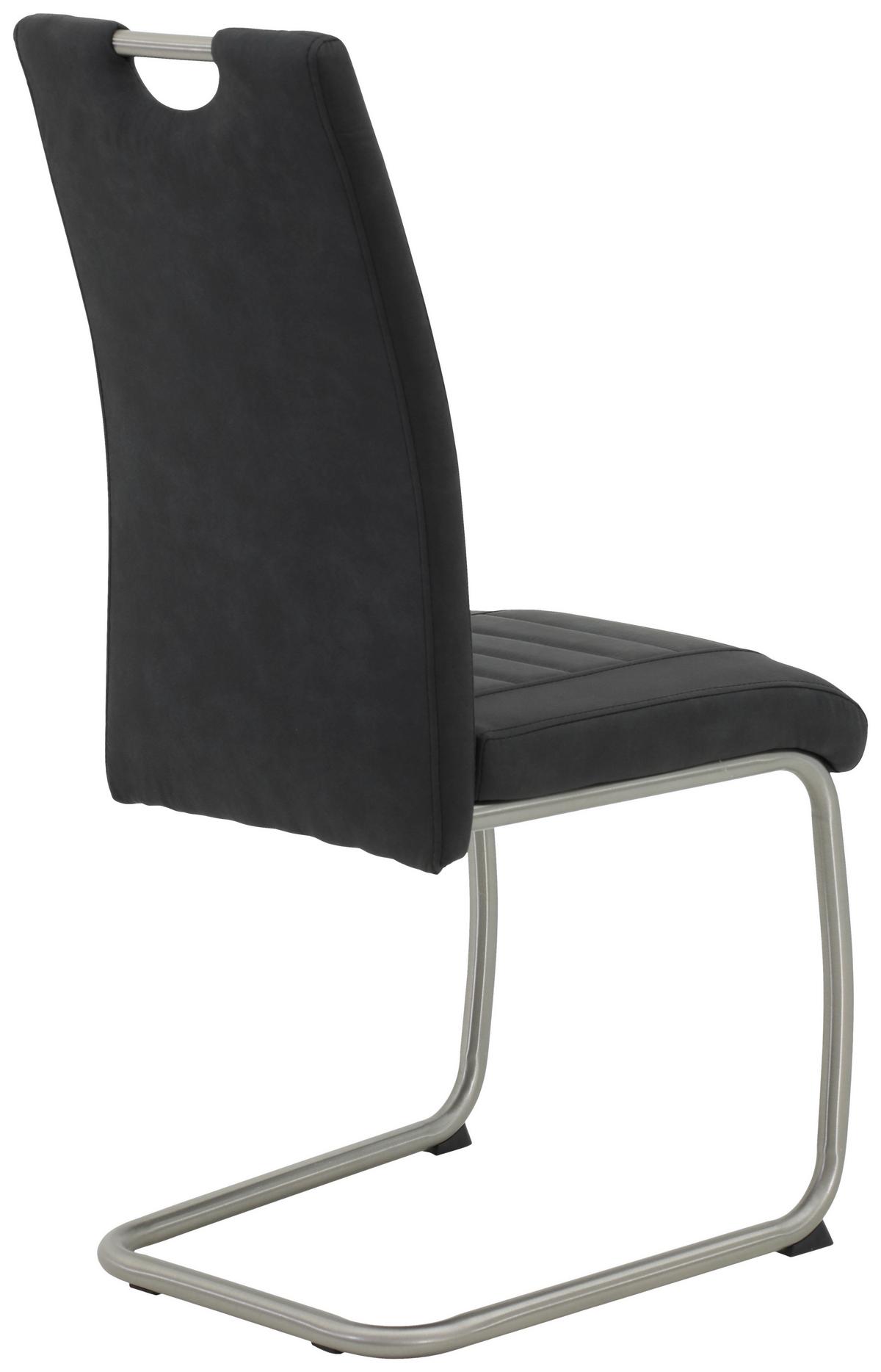 Schwingstuhl-Set ULLA S - Edelstahlfarben/Anthrazit, MODERN, Textil/Metall (43/98/59cm) - MID.YOU