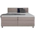Boxspringbett in Beige ca. 160x200cm - Chromfarben/Beige, KONVENTIONELL, Kunststoff/Textil (160/200cm) - Premium Living Boxspringbett in Beige ca. 160x200cm - Chromfarben/Beige, KONVENTIONELL, Kunststoff/Textil (160/200cm) - Premium Living