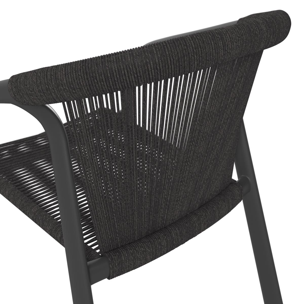 KRZESŁO OGRODOWE FERRARA - antracytowy, Modern, tworzywo sztuczne/metal (56/79/62cm) - Ambia Garden