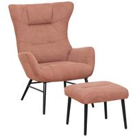 ZESTAW FOTELI RELAKSACYJNYCH LAURA - czarny/brudny róż, Design, metal/tkanina (84/73/100cm) - Livetastic