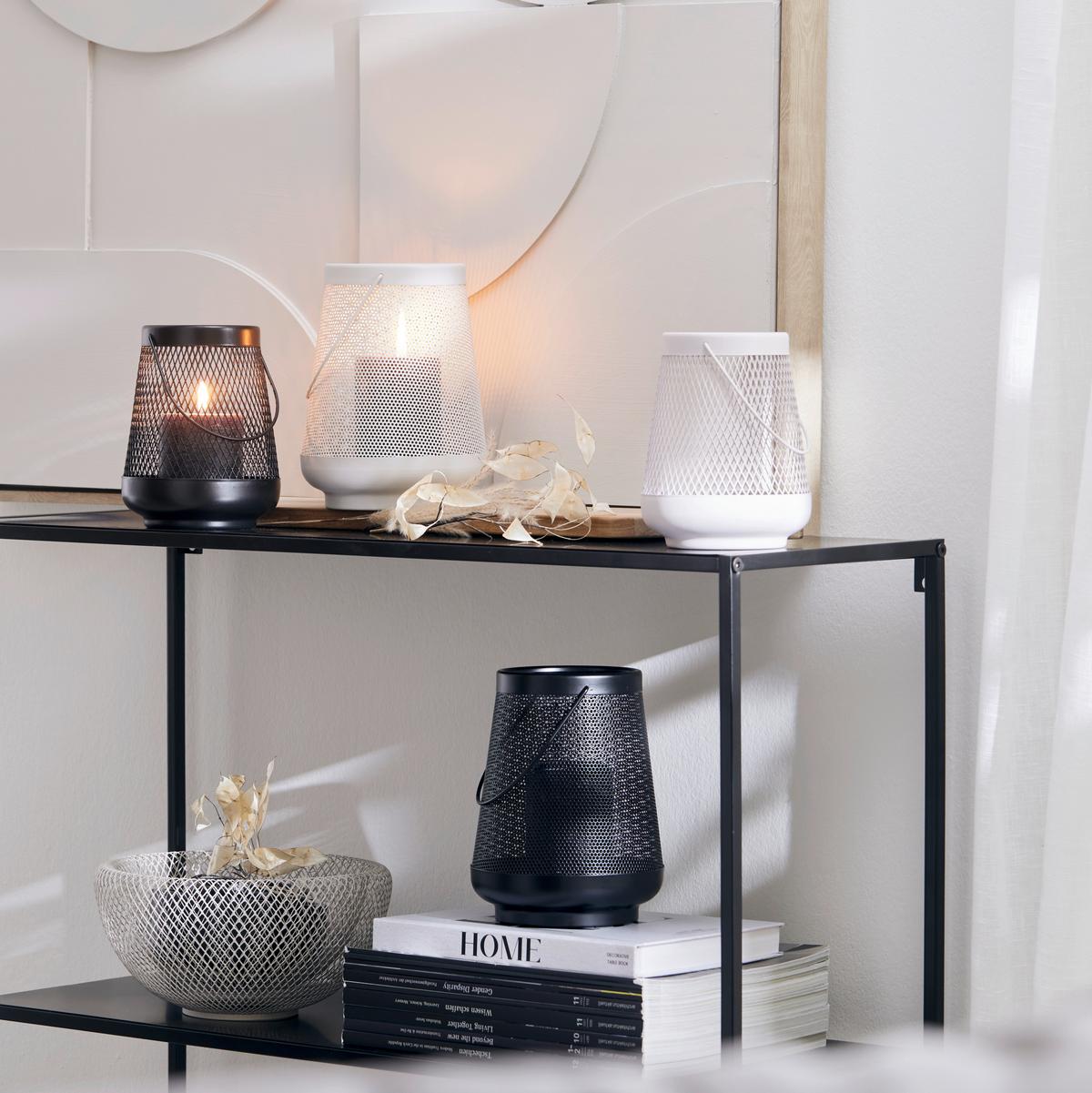 Laterna Theo - peščene barve, Moderno, kovina (12,5/16cm) - Modern Living