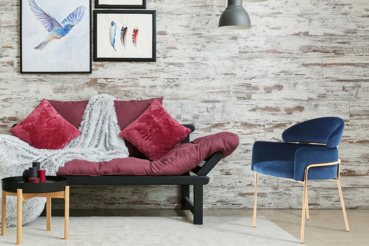 Karosszék Elva 100 - rosé arany/kék, Modern, textil/fém (58/79/57cm) - Kayoom