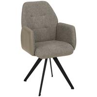 Armlehnstuhl Storm in Taupe/Schwarz - Taupe/Schwarz, Modern, Textil/Metall (57/96,5/63cm) - Premium Living