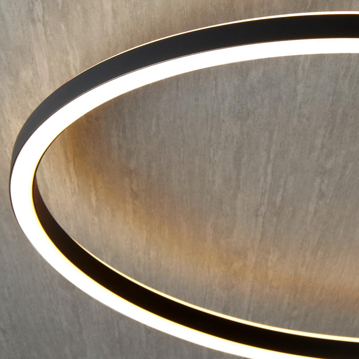 Led Mennyezeti Lámpa Elian - fekete, Modern, műanyag/fém (45/7cm) - Visiona