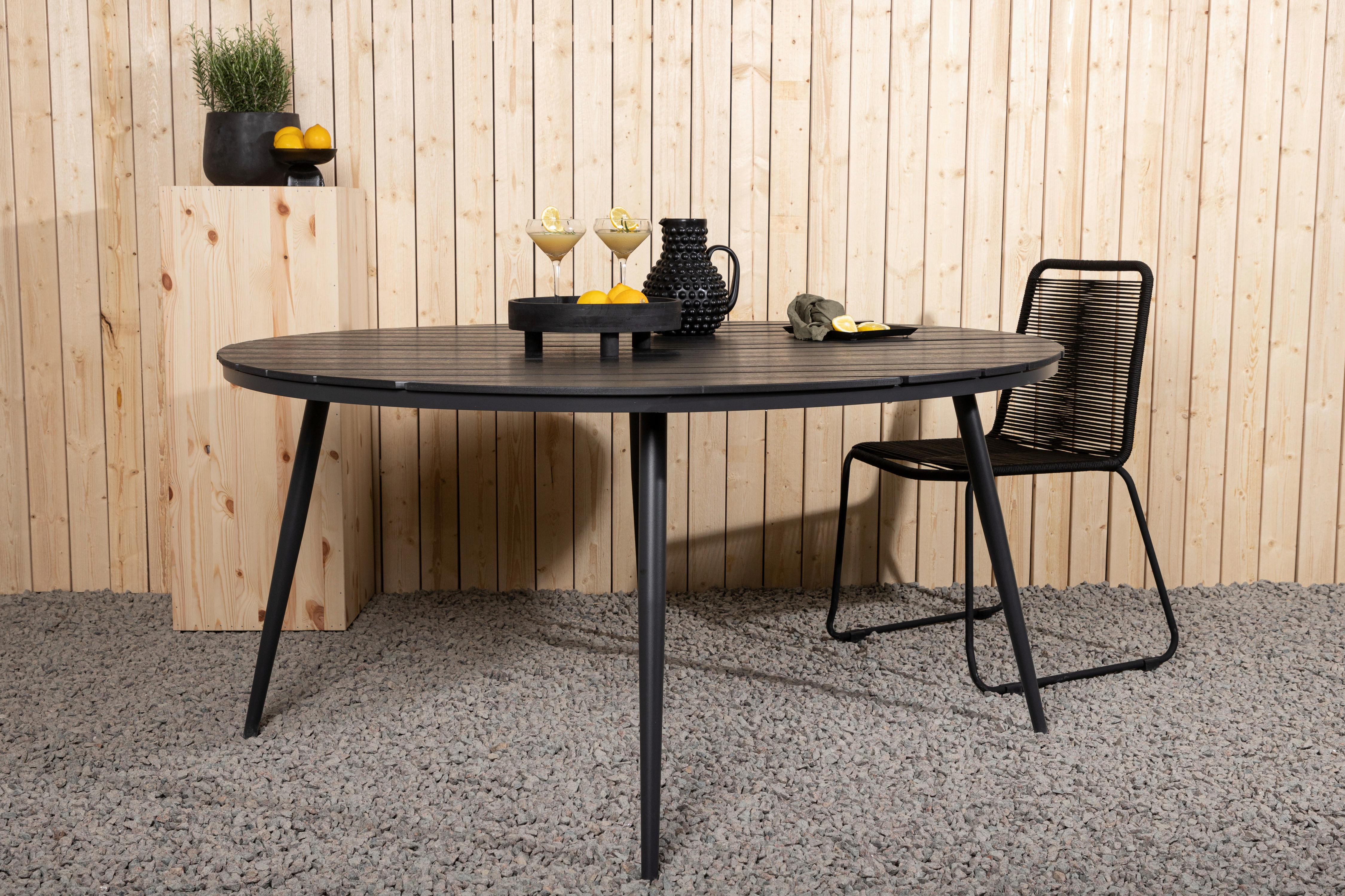 GARTENTISCH BREAK - Schwarz, KONVENTIONELL, Kunststoff/Metall (150/150/74cm) - Gardenson