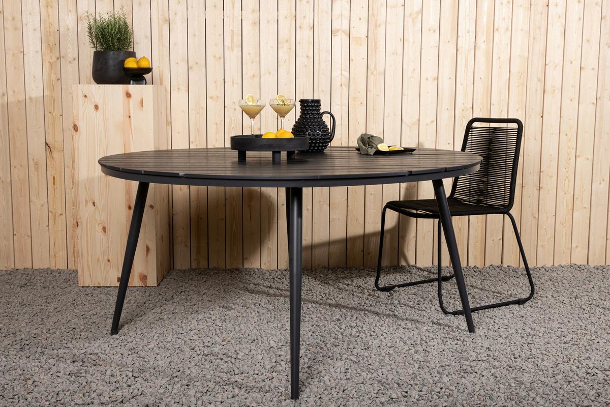 GARTENTISCH BREAK - Schwarz, KONVENTIONELL, Kunststoff/Metall (150/150/74cm) - Gardenson