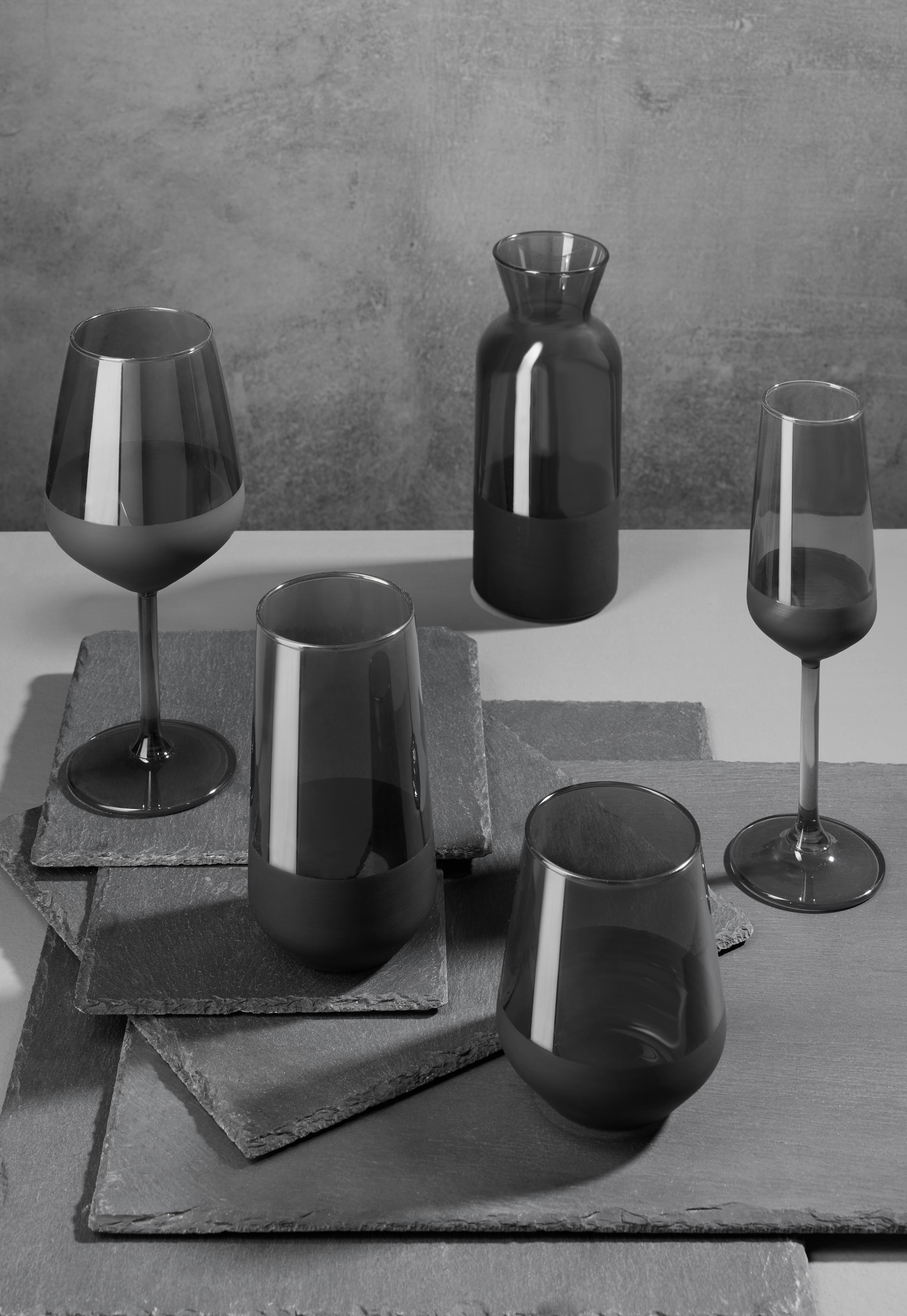 Weinglas Black ca. 490ml - Schwarz, Modern, Glas (6,4/22cm) - Premium Living