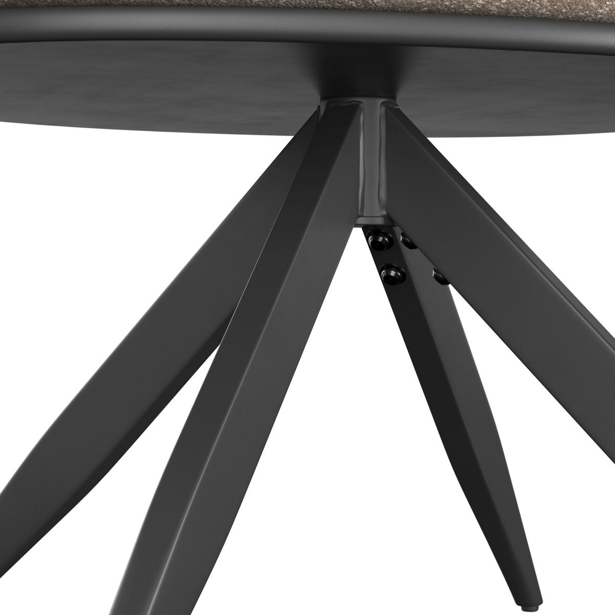 Armlehnstuhl Nela Braun Bouclé Drehbar Gepolstert - Schwarz/Braun, MODERN, Holz/Textil (62/77/62cm) - Bessagi Home