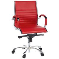 Drehstuhl Parma 10 Rot/Chromfarben - Chromfarben/Rot, MODERN, Leder/Kunststoff (60/111/50cm) - MID.YOU