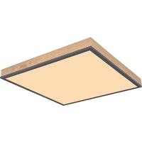 LED-Deckenleuchte Mopi Graphitfarben max. 23,8 Watt - Opal/Graphitfarben, Modern, Holz/Kunststoff (45/45/6,5cm) - Mömax