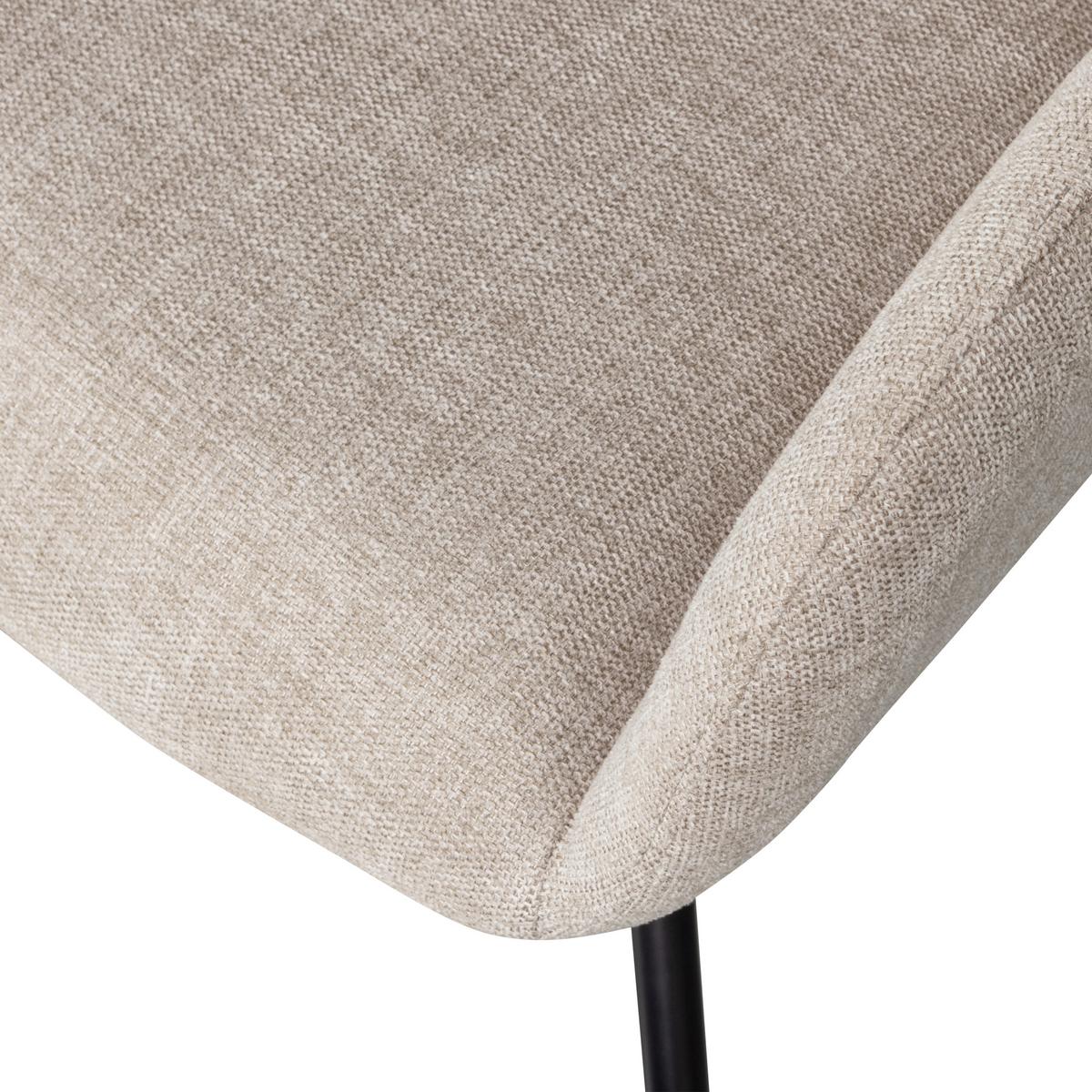 Armlehnstuhl-Set Grant-Jaki Sandfarben B: 57cm - Sandfarben/Schwarz, MODERN, Textil/Metall (57/80/61cm) - Livetastic