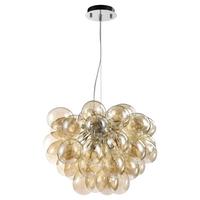 Pendelleuchte Balbo - Bernsteinfarben/Nickelfarben, Trend, Glas/Metall (50/40/50cm) - MAYTONI
