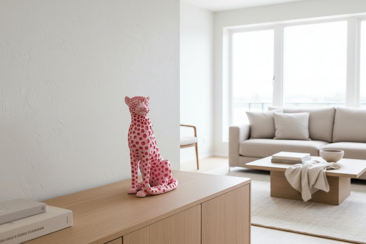 Dekoleopard Pantra Rosa - Rosa, Basics, Kunststoff (10,5/26/19cm)