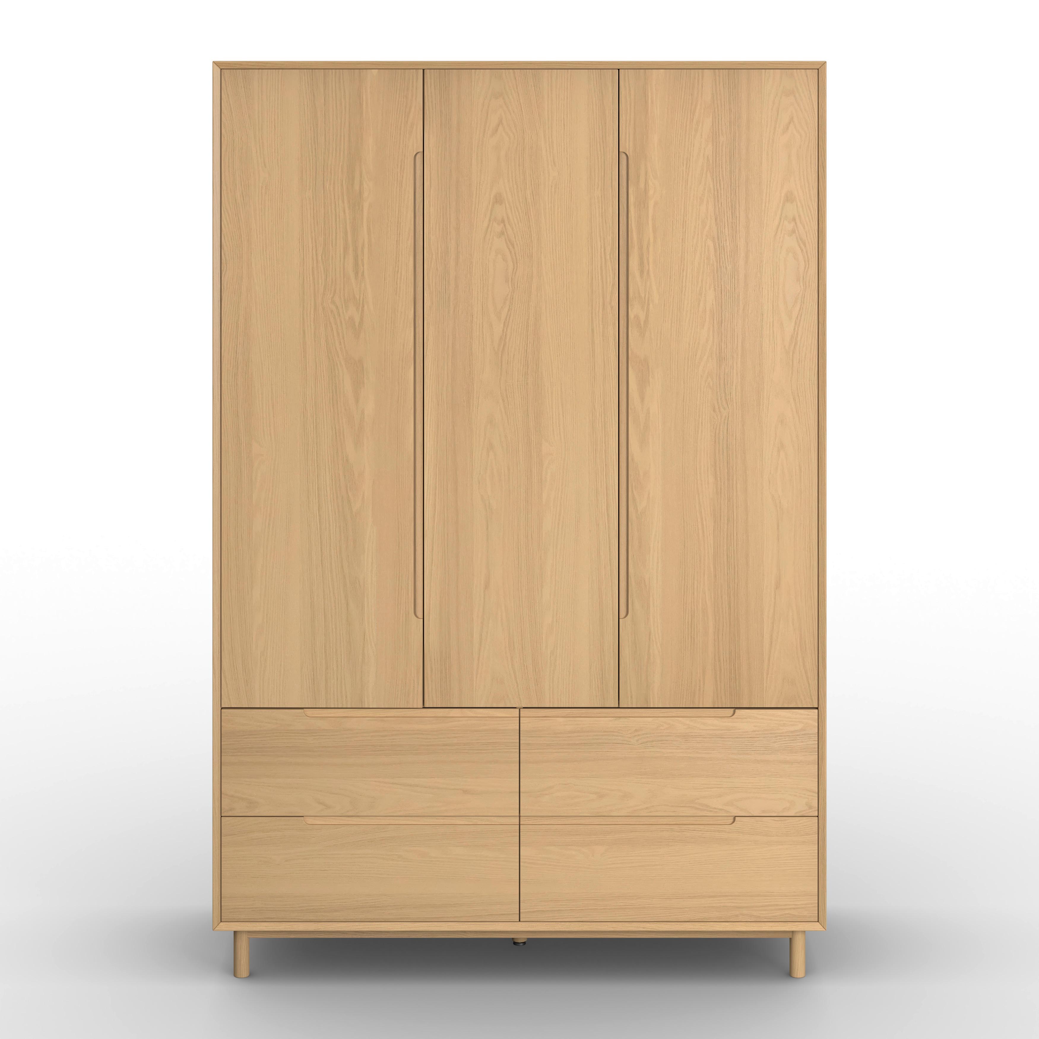 GARDEROB MARLO - ekfärgad, Modern, trämaterial/trä (148/223/60cm) - Bessagi Home