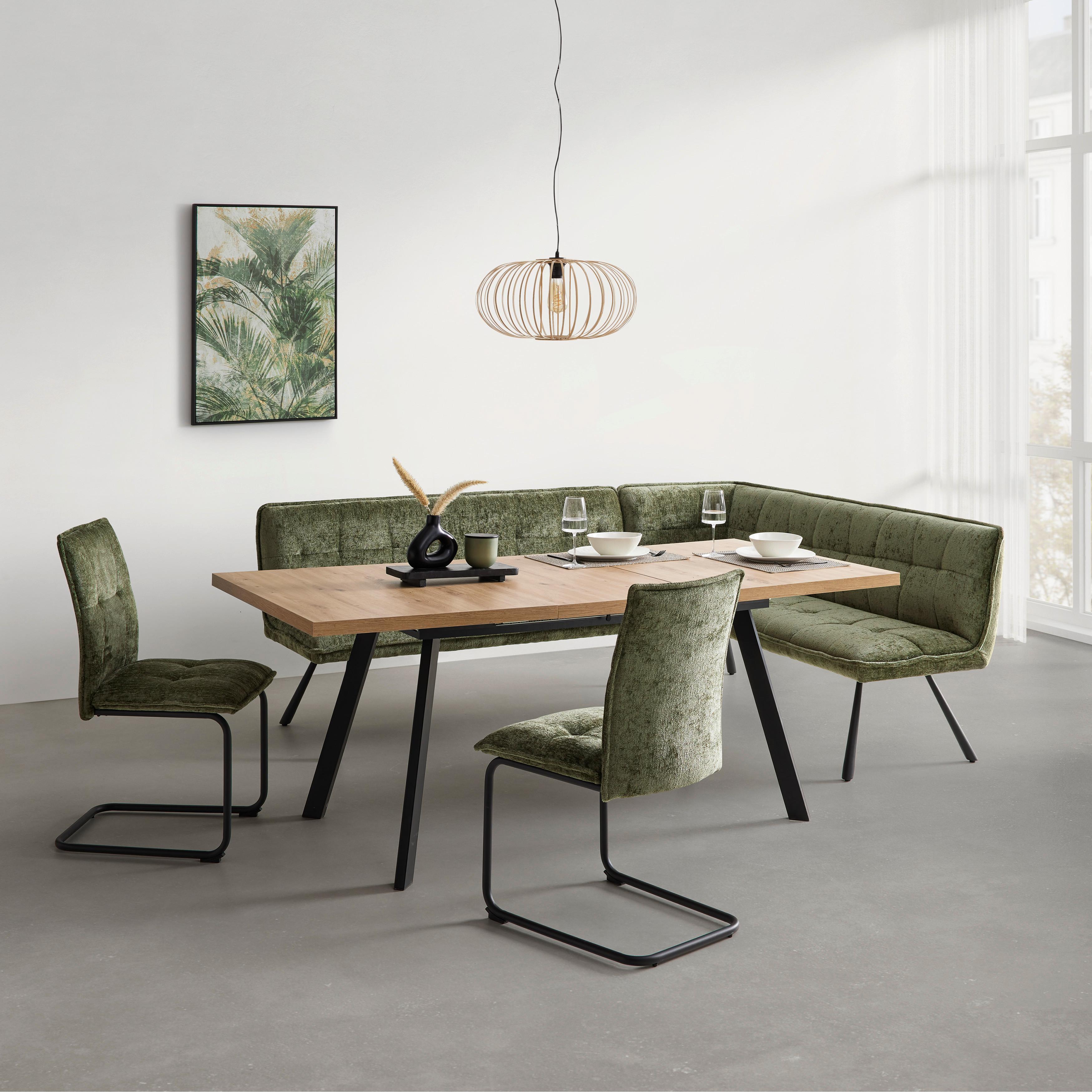 Schwingstuhl Como Grün - Schwarz/Grün, MODERN, Textil/Metall (47/92/58cm) - Mömax