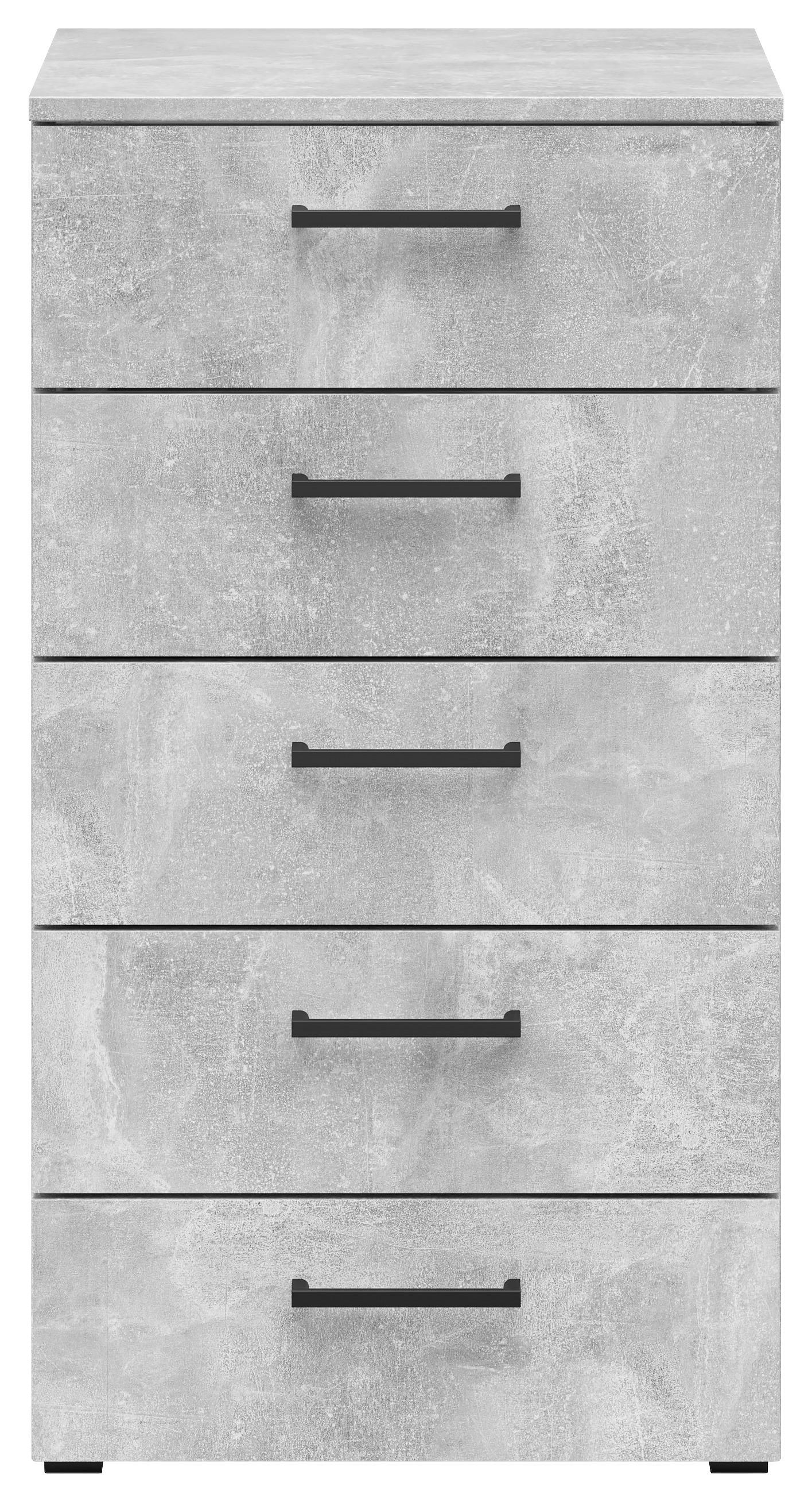 Kommode Multistauraum Betonoptik - Anthrazit/Schwarz, MODERN, Holzwerkstoff/Kunststoff (45/83/40cm) - Mömax