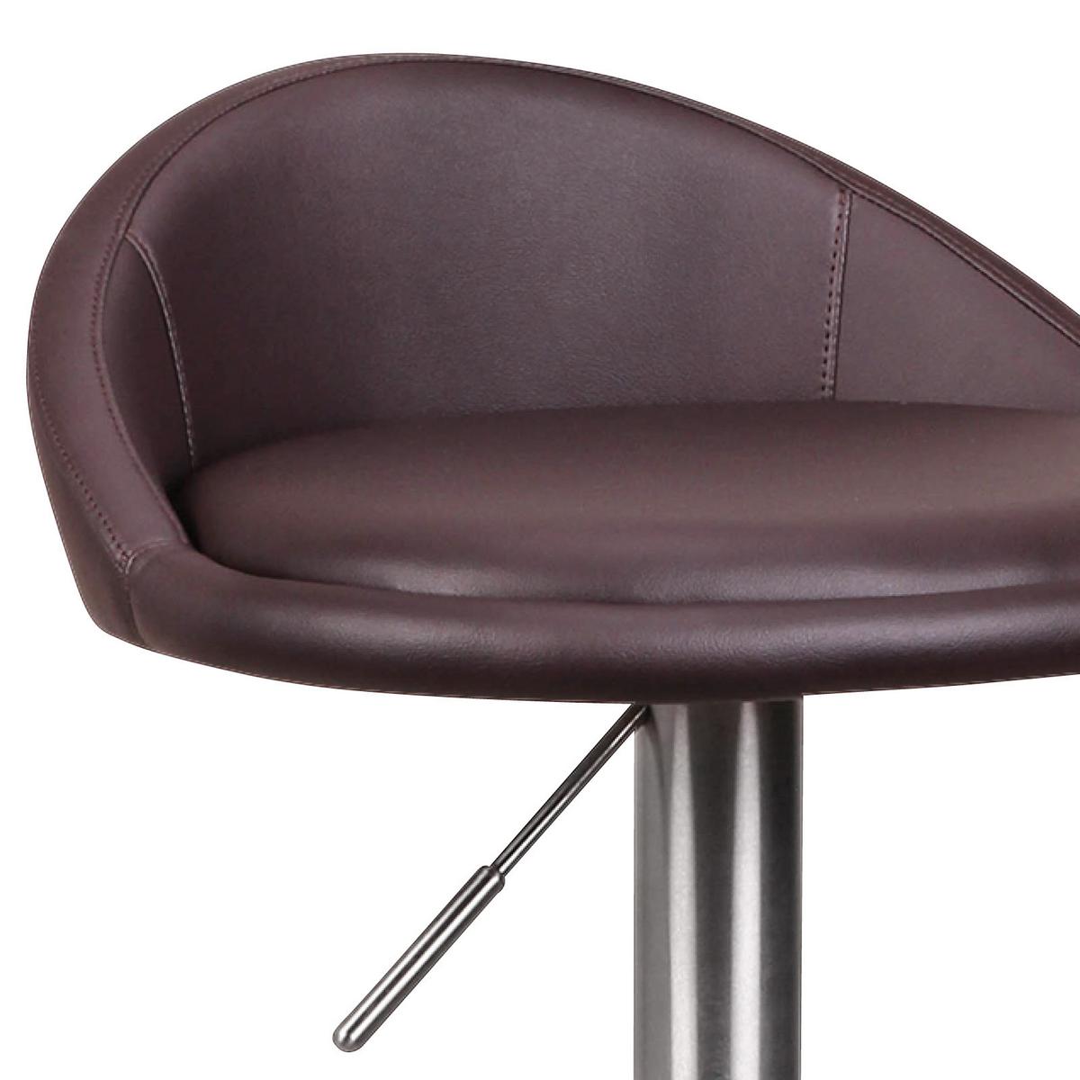 Barski Stol Wl1.602 - srebrne barve/rjava, Moderno, kovina/tekstil (43/54-79/43cm) - MID.YOU