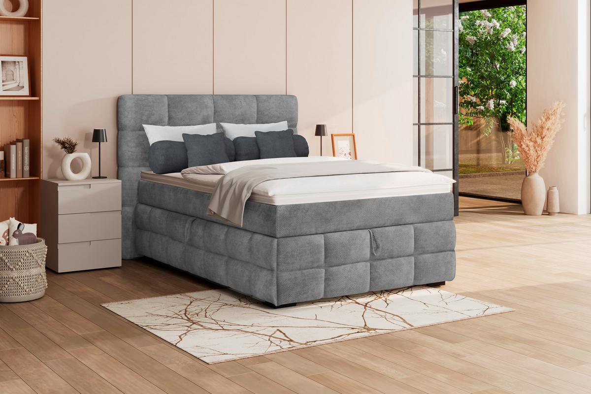 PAT BOX VEGA - verde/gri, Trend, lemn/textil (140/200cm) - Modern Living