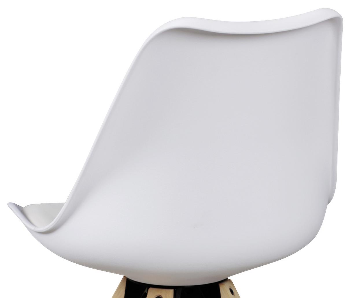 Stuhl - Set "WL5.024" , 2 - er Set , weiss - Eichefarben/Weiß, Design, Holz/Kunststoff (48/89/48cm) - MID.YOU