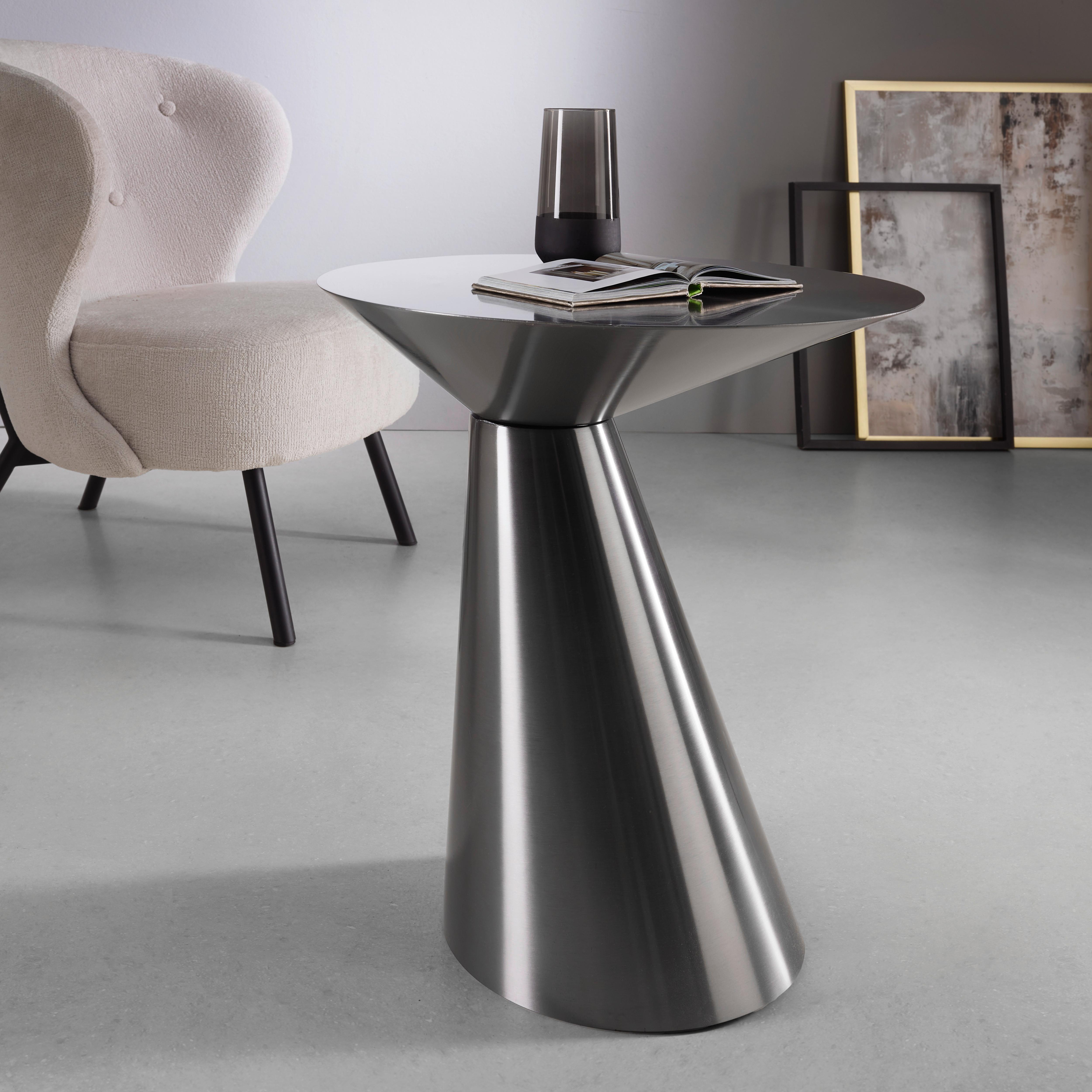 Masă auxiliară KACY -TREND- - negru cromat, Romantik / Landhaus, metal (50/54.5/50cm) - Premium Living