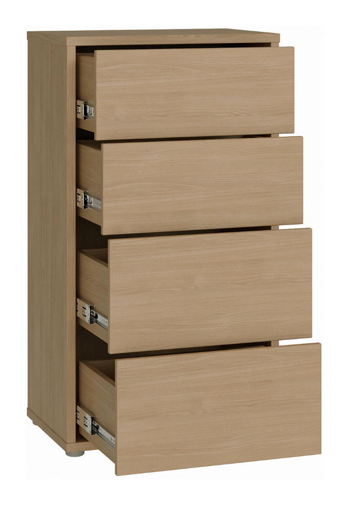 Komoda Alice, Barva Hrasta - srebrne barve/barve hrasta, Trend, umetna masa/leseni material (55/99/35cm) - Carryhome