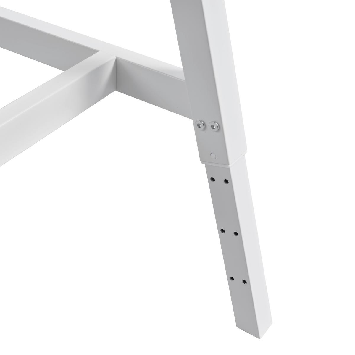 Schreibtisch Emmelie Weiss/Hellblau - Weiss/Hellblau, Modern, Holzwerkstoff/Metall (80/54-85/60cm) - Mömax