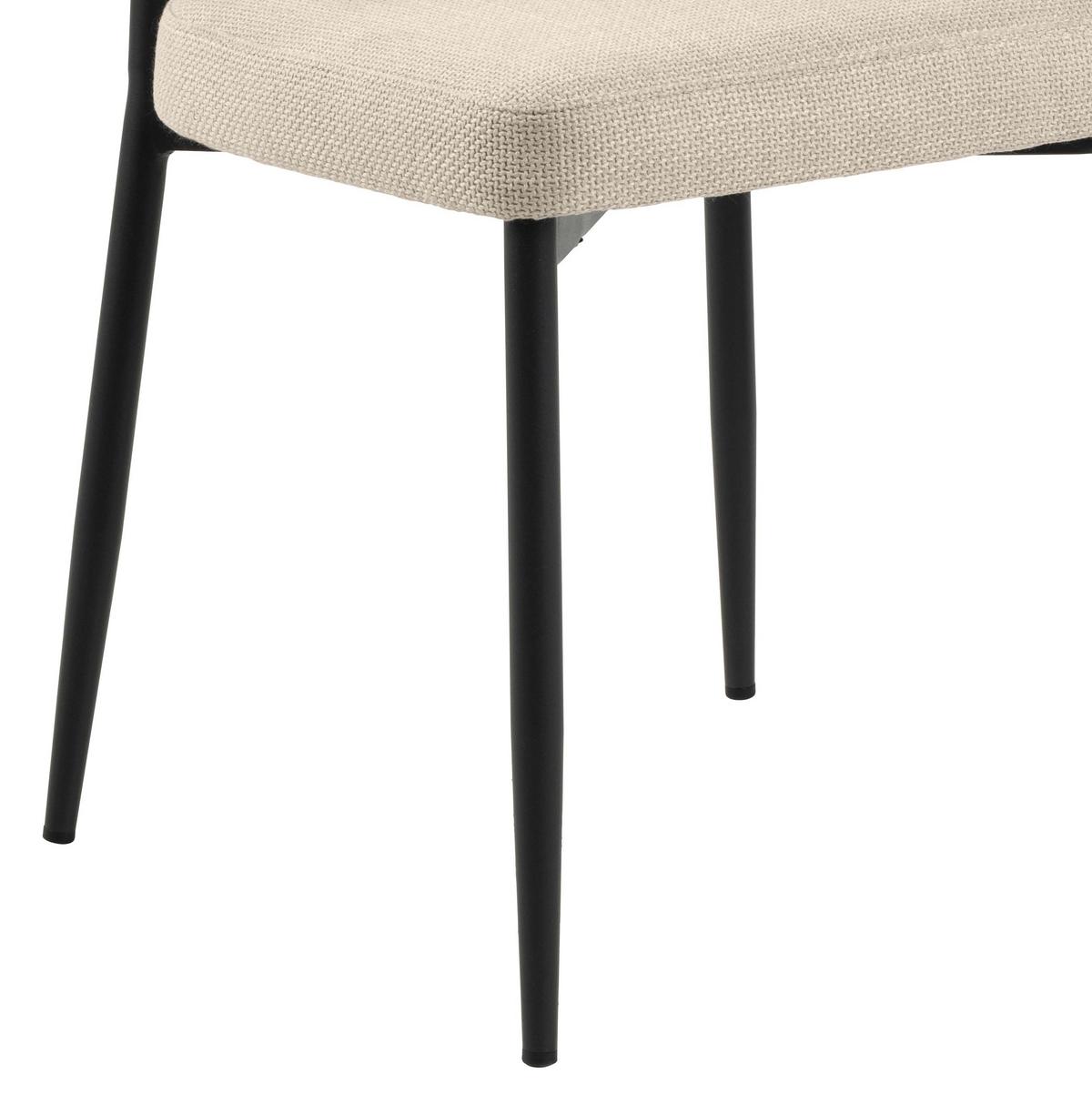KRZESŁO EDINA - beżowy/czarny, Trend, metal/tkanina (56/77/55cm) - MID.YOU