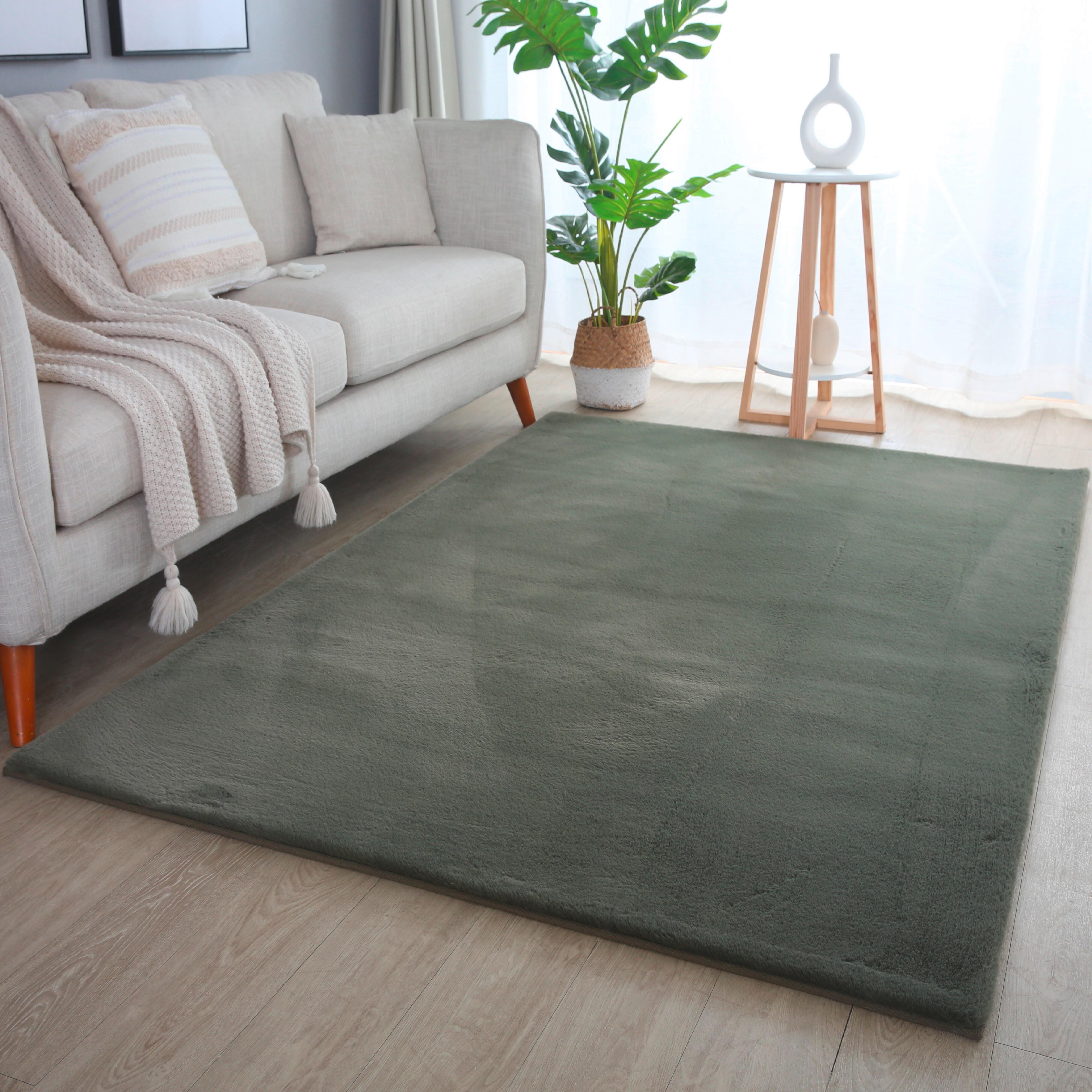 Hochflorteppich Pouffy Grün ca. 80x150cm - Grün, Basics, Textil (80/150cm)
