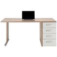 Pisalna Miza Ducato - bela/hrast, Moderno, kovina/umetna masa (160/73,00/80cm) - Premium Living