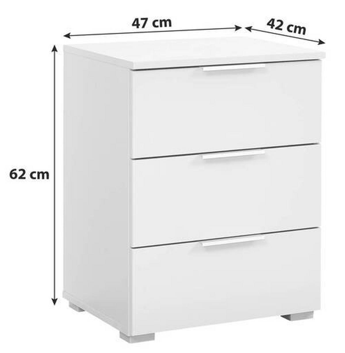 NOPTIERA ALABAMA - alb, Modern, material pe bază de lemn (47/62/42cm) - Modern Living