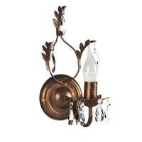 Wandleuchte Teresa Bronzefarben max. 6 Watt - Bronzefarben, KONVENTIONELL, Glas/Metall (22/13/30cm)